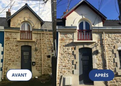 Truhaud Peintre 56 : Artisan peintresur Lorient (56) dans le Morbihan (56) et le Finistère (29) : travaux de toiture : nettoyage et démoussage toiture. Peinture hydrofuge toiture. Travaux de façade : Nettoyage et démoussage façade. Ravalement peinture façade. Imperméabilisation façade. Peinture boiserie et ferronnerie. Nettoyage des extérieurs et peinture d’intérieur : mur, plafond, boiserie…Pose de revêtements murauxpour la rénovation intérieure de la maison.